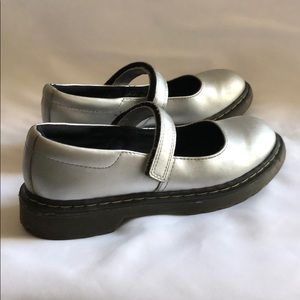 Silver Mary Jane Dr. Martens